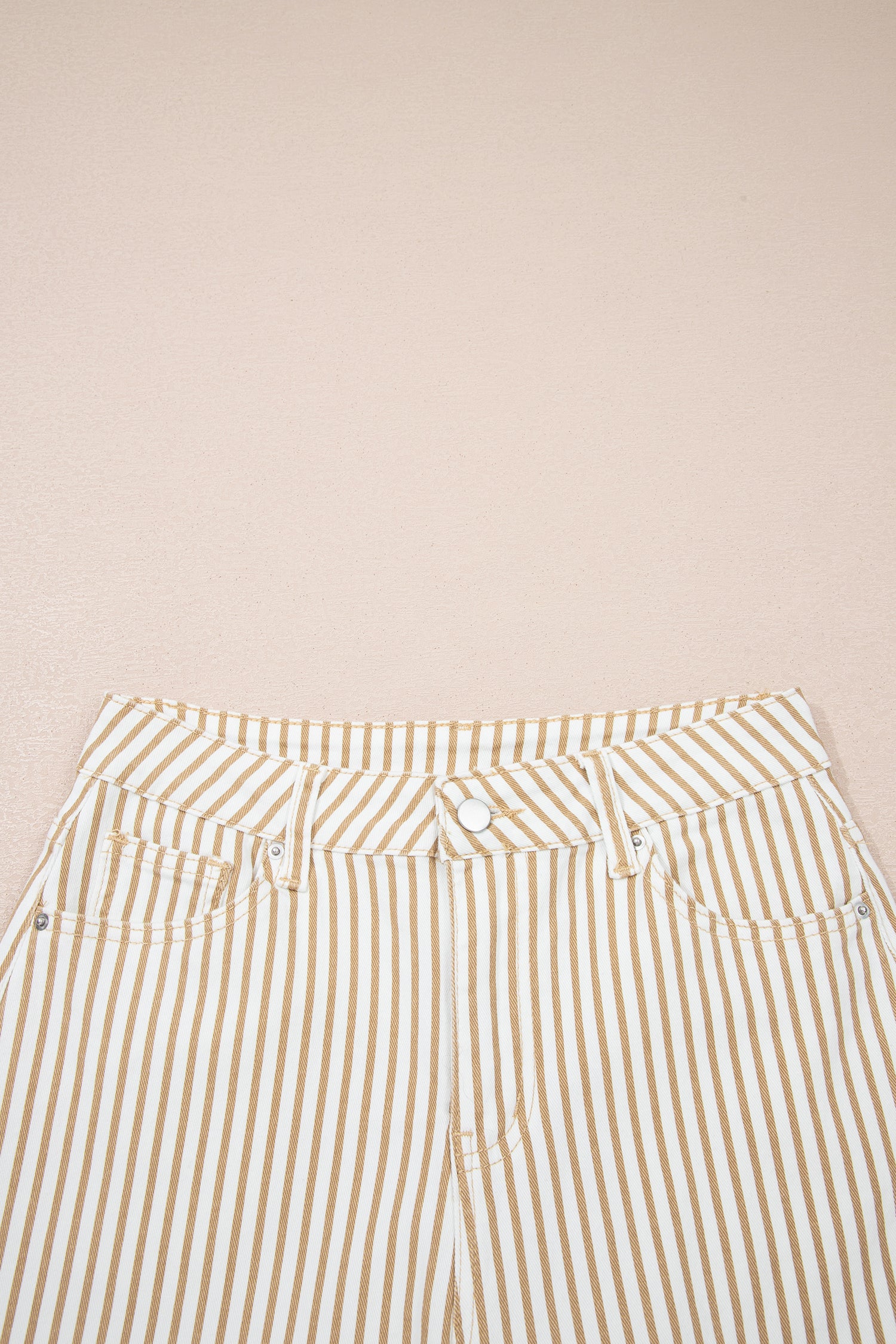 Khaki Stripe Casual Barrel Jeans