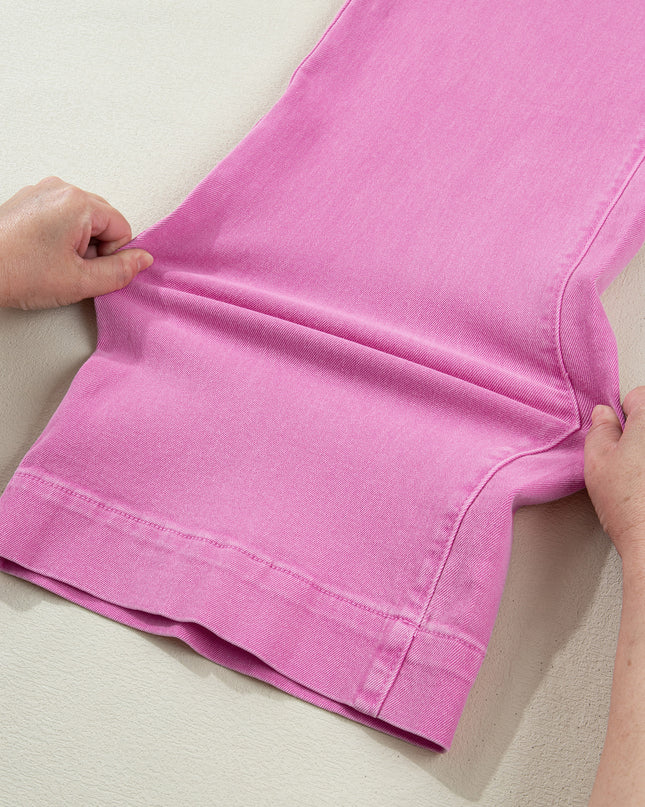 Mist 2-Button High Waist Flared Bottom Jeans