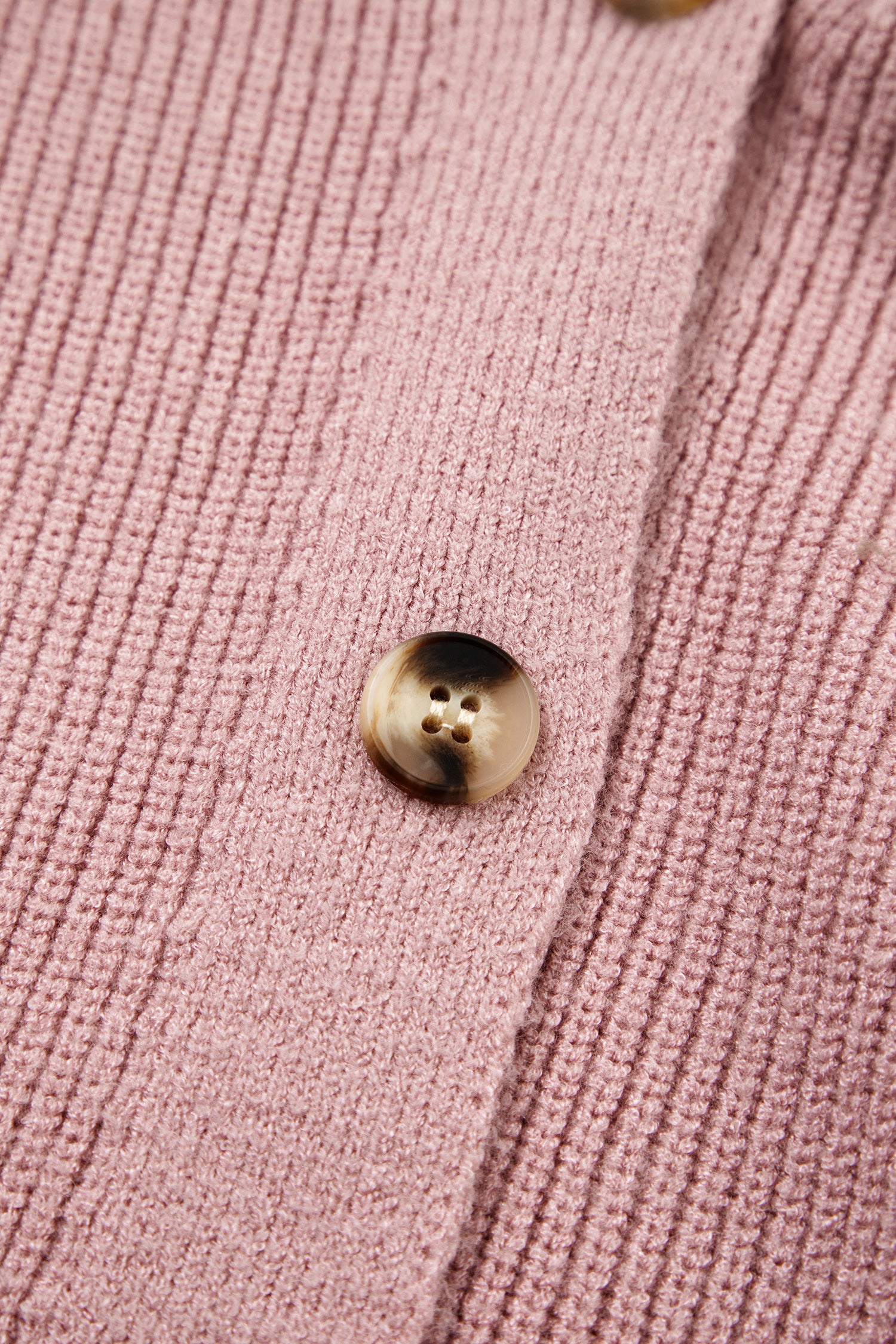 Goat Mixed Texture Knit Button V Neck Sweater Cardigan