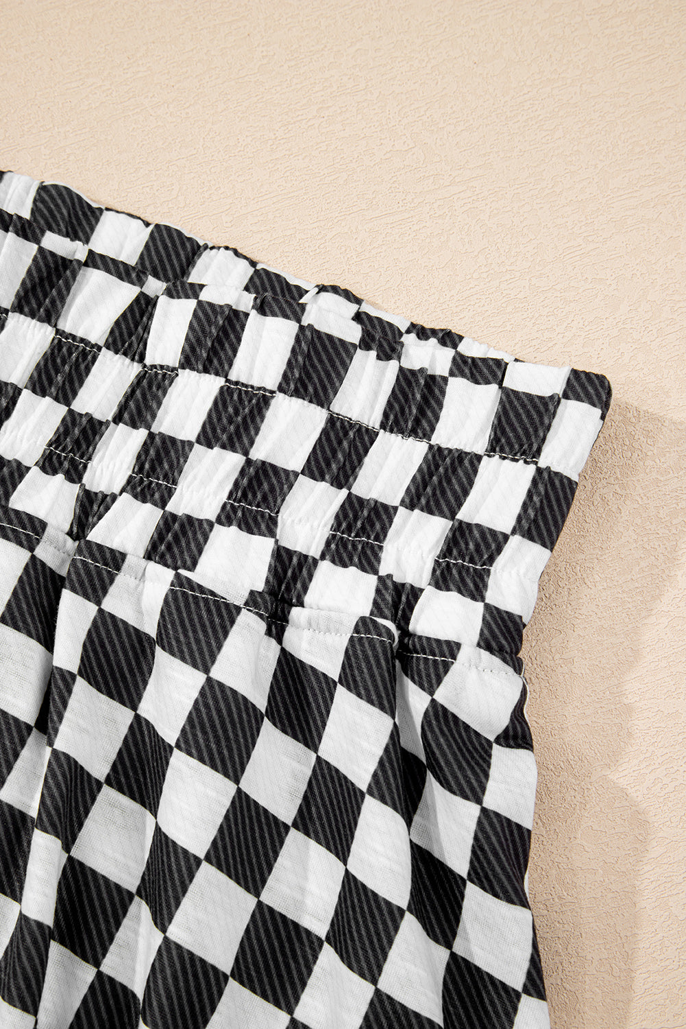 Black Checkerboard T Shirt and High Waist Skorts 2 Piece Outfit set