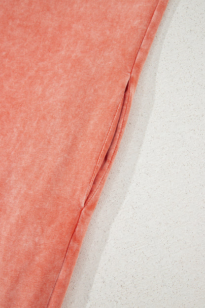 Carrot Mineral Wash Pocketed T-shirt Long Dress