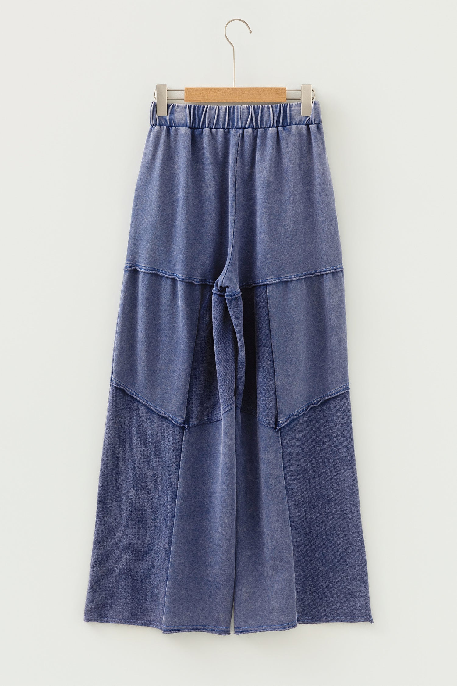 Ashleigh Blue Careys Mineral Wash Tiered Wide Leg Patchwork Drawstring Pants