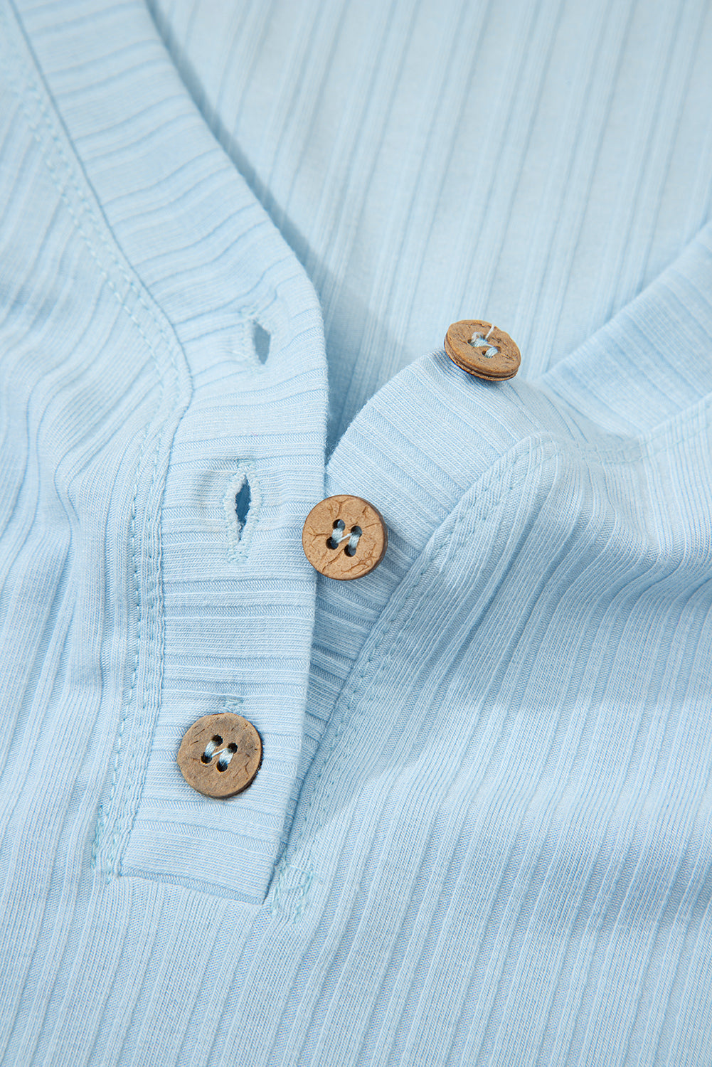 Gossamer Pink Ribbed Button V Neck Tank Top and Shorts Set