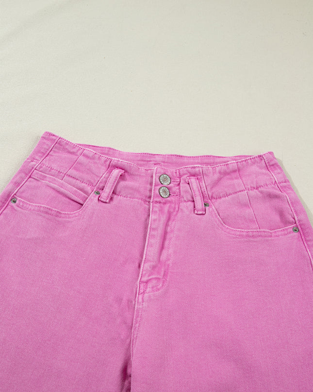 Mist 2-Button High Waist Flared Bottom Jeans