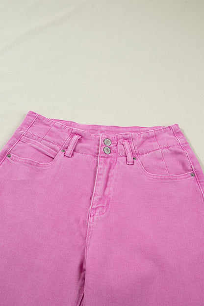 Mist 2-Button High Waist Flared Bottom Jeans