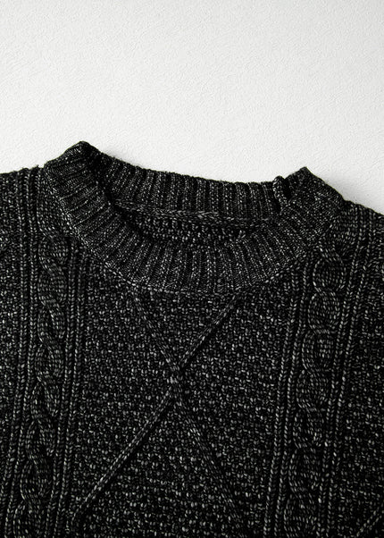 Parchment Cable Knit Drop Shoulder Loose Fit Sweater Dress