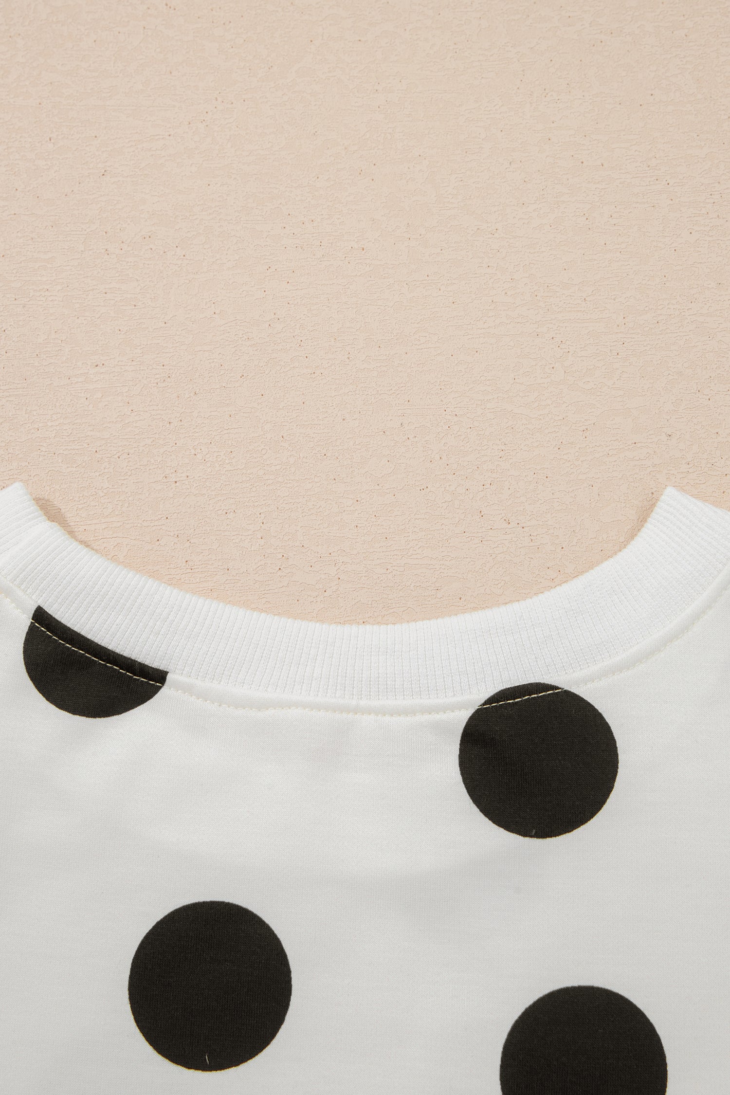 White Polka Dot Printed Long Sleeve Flared Mini Dress