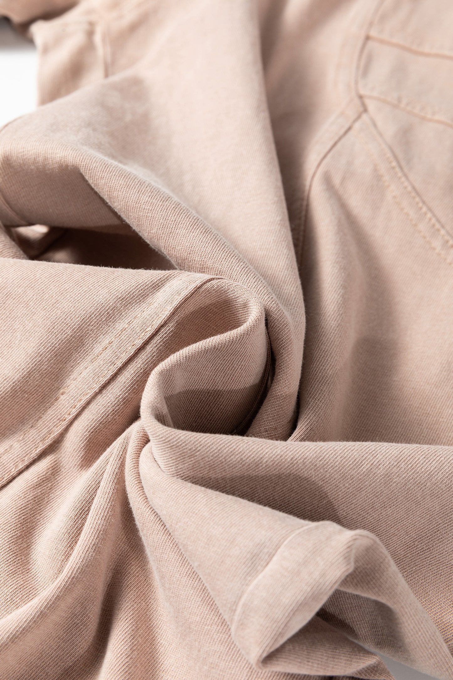 Smoke Gray Solid Color Mineral Wash Piping Trim Pocketed Wide Leg Pants