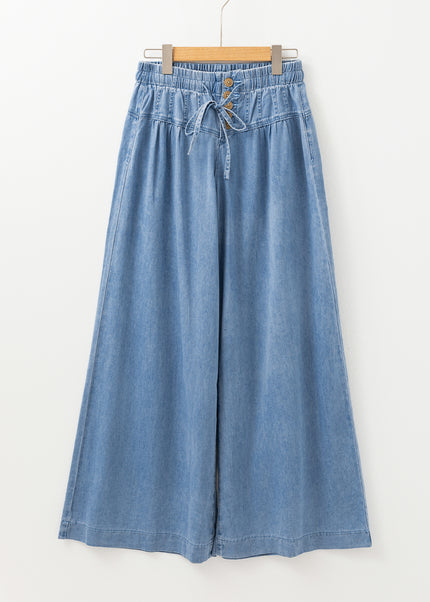 Button Fly Waist Wide Leg Jeans