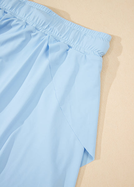 Black Drawstring High Waist Lined Tennis Skorts
