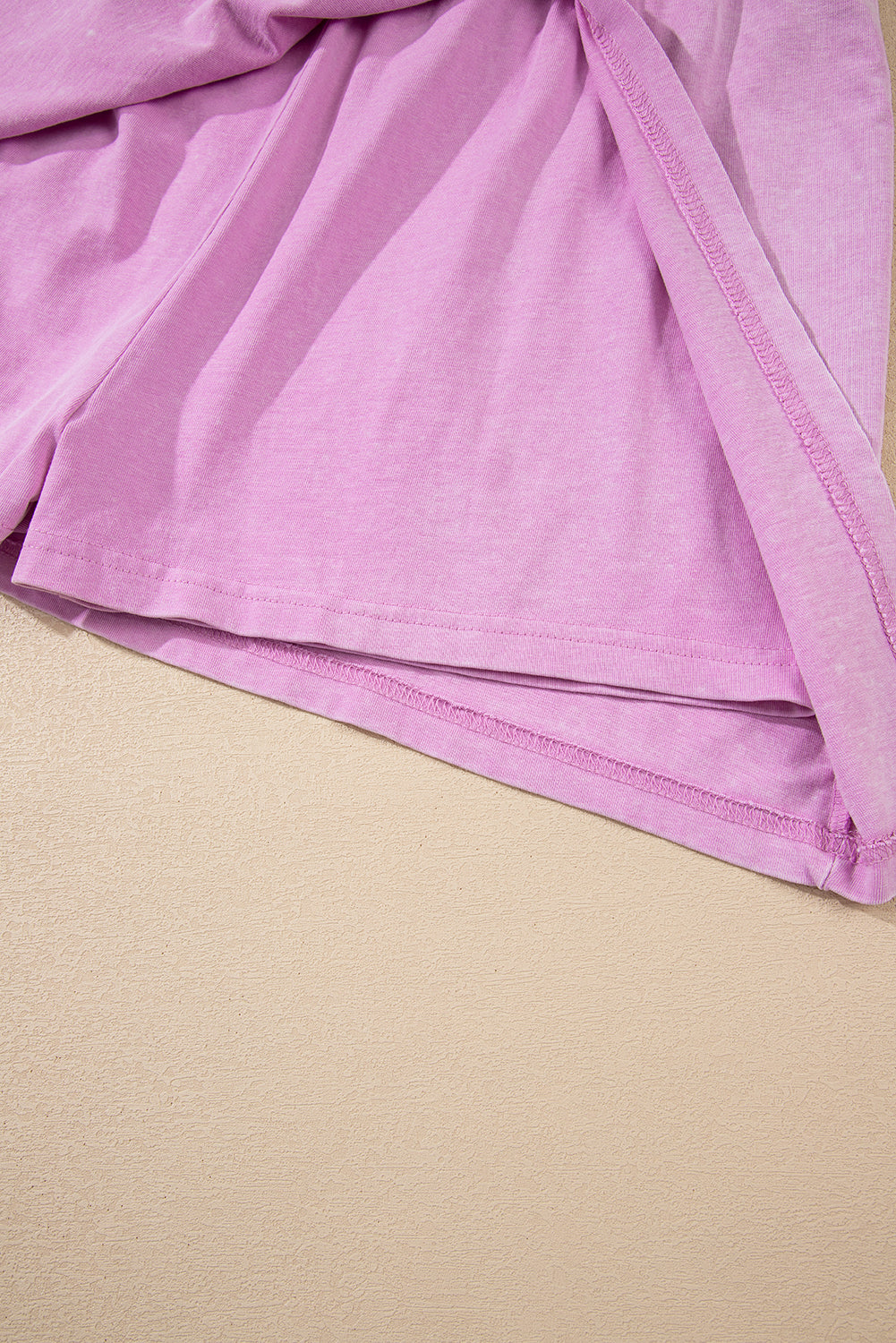 Myosotis 2 Pieces Mineral Wash Cotton Tank Top Lined Split Skirt Set