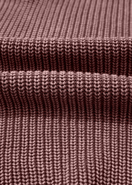 Dark Brown Washed Knit Button Polo Collar Loose Sweater
