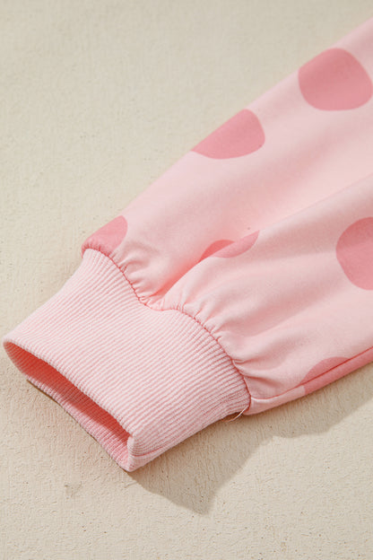 White Polka Dot Printed Long Sleeve Flared Mini Dress