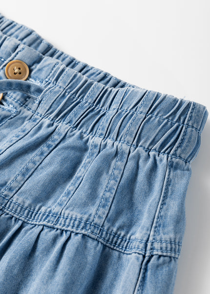 Button Fly Waist Wide Leg Jeans