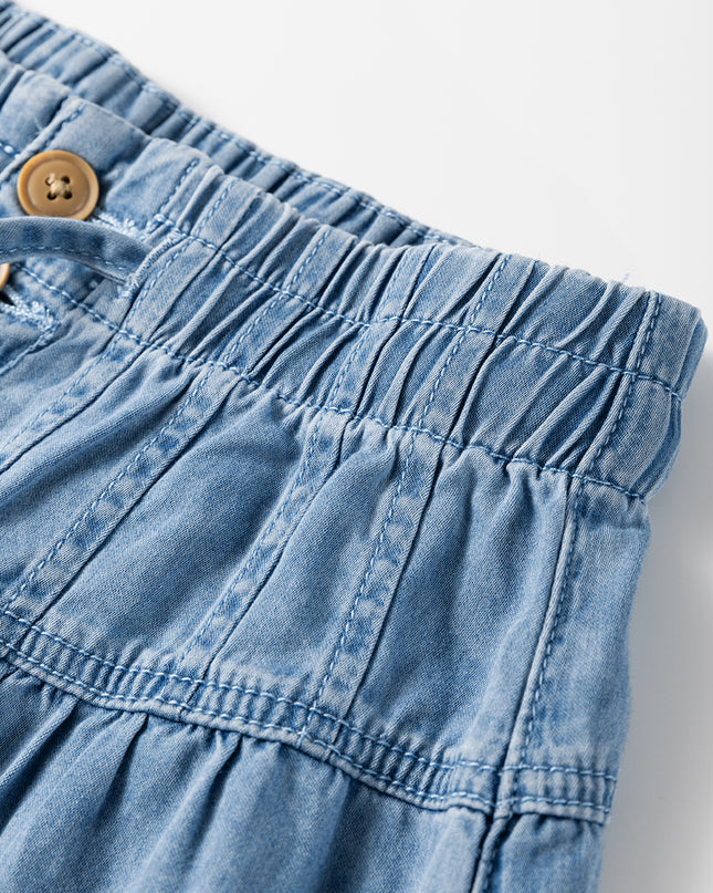 Button Fly Waist Wide Leg Jeans