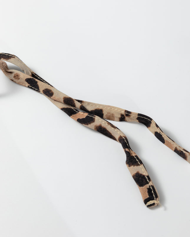 Brown Contrast Trim Leopard Top and Pant Set