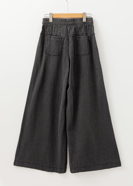Button Fly Waist Wide Leg Jeans