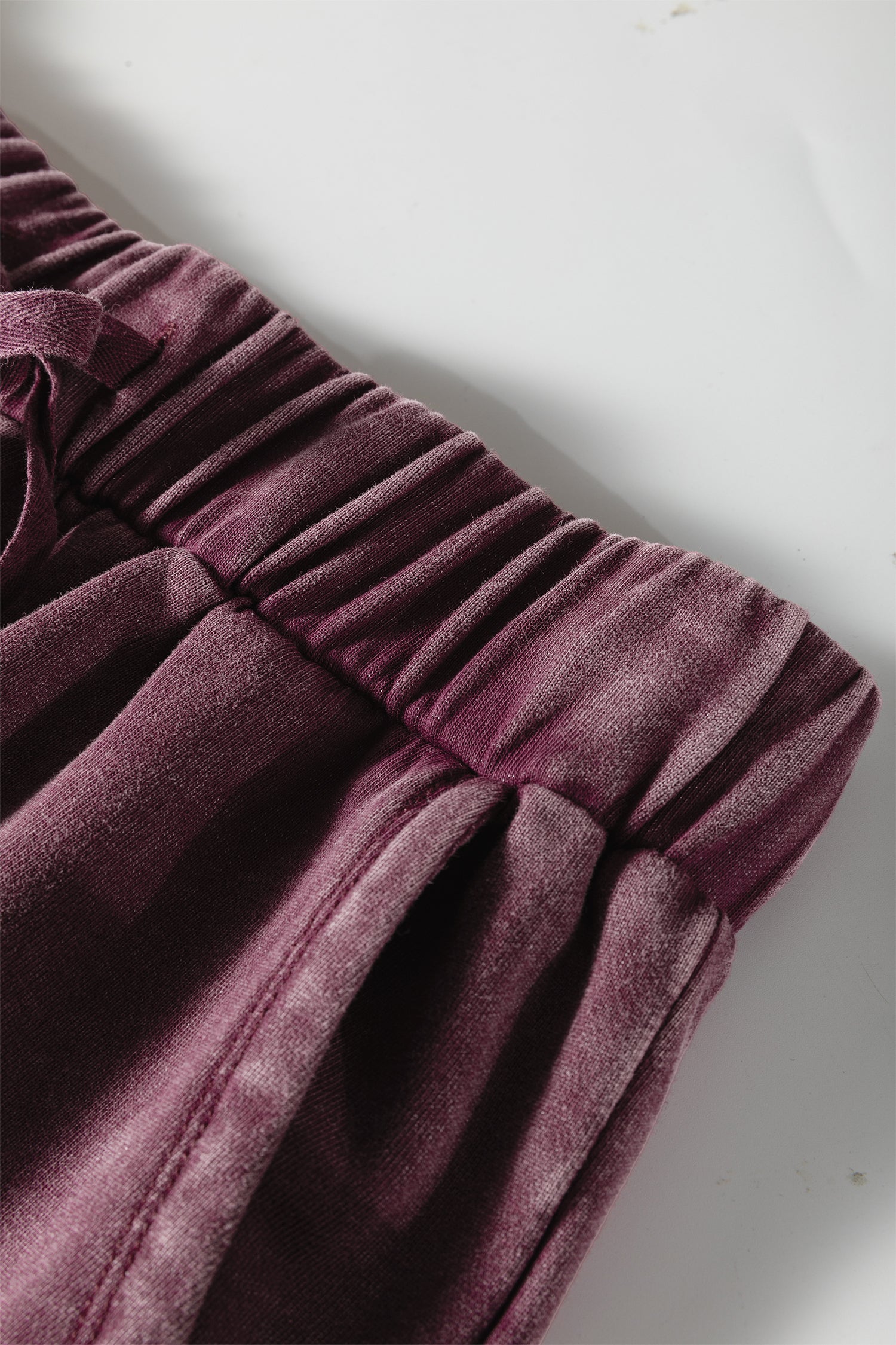 Ashleigh Blue Careys Mineral Wash Tiered Wide Leg Patchwork Drawstring Pants