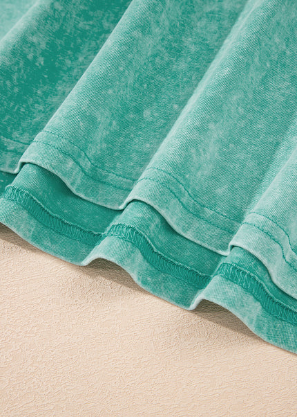 Sea Green Tank Mini Dress with Pockets