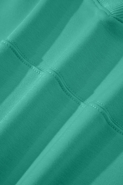 Meadow Mist Green Solid Loose V Neck Half Sleeve Tee and Shorts Set