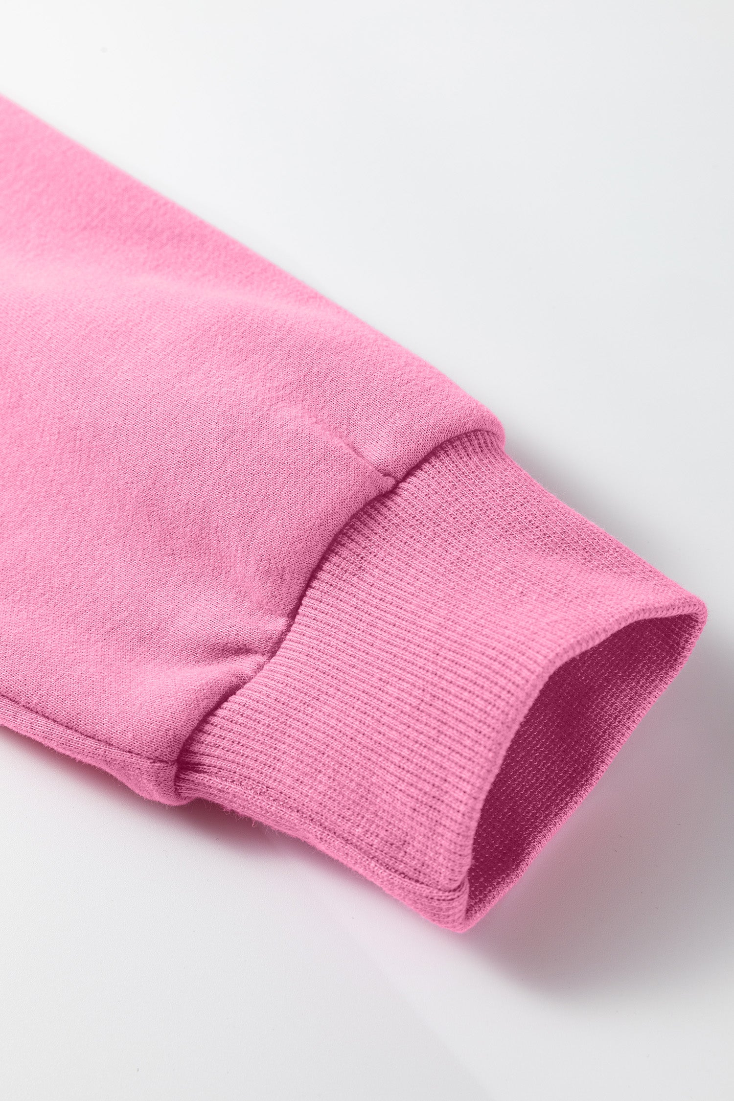 Bright Pink Oversize Blessed Embroidered Mock Neck Sweatshirt