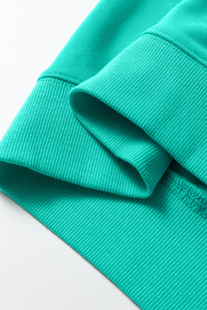 Bright Pink Oversize Blessed Embroidered Mock Neck Sweatshirt