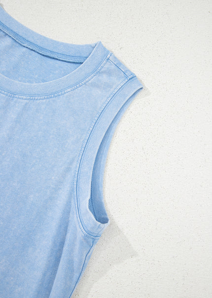 Sea Green Tank Mini Dress with Pockets