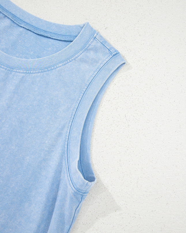 Sea Green Tank Mini Dress with Pockets